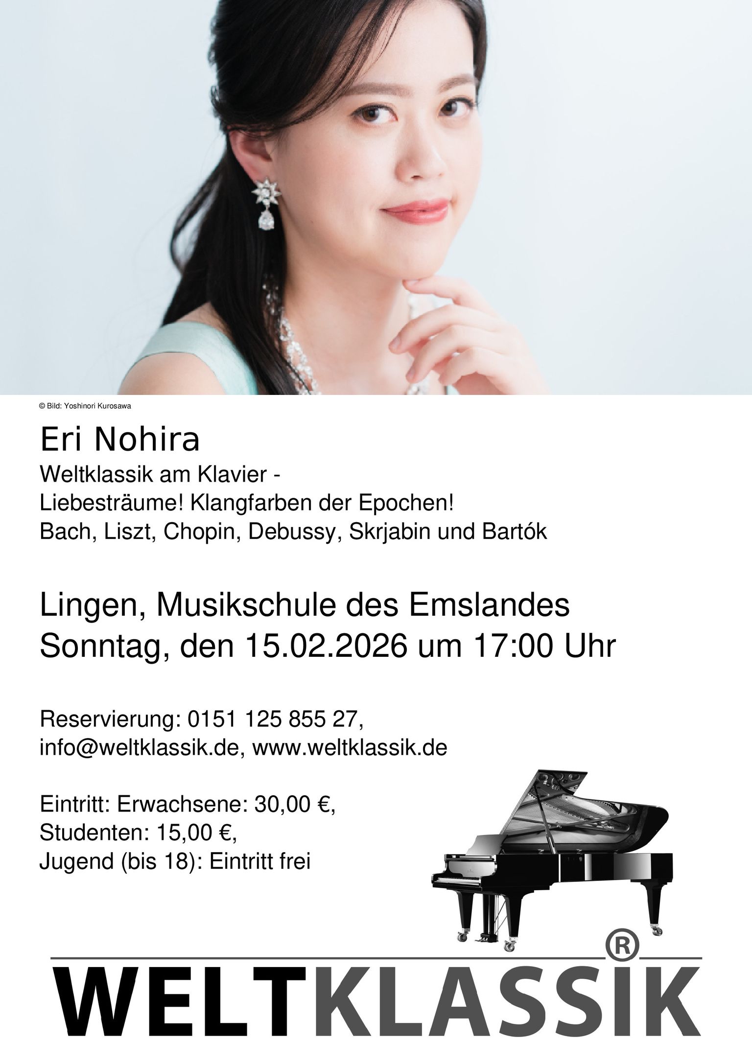 Concert flyer: Weltklassik am Klavier - Lingen