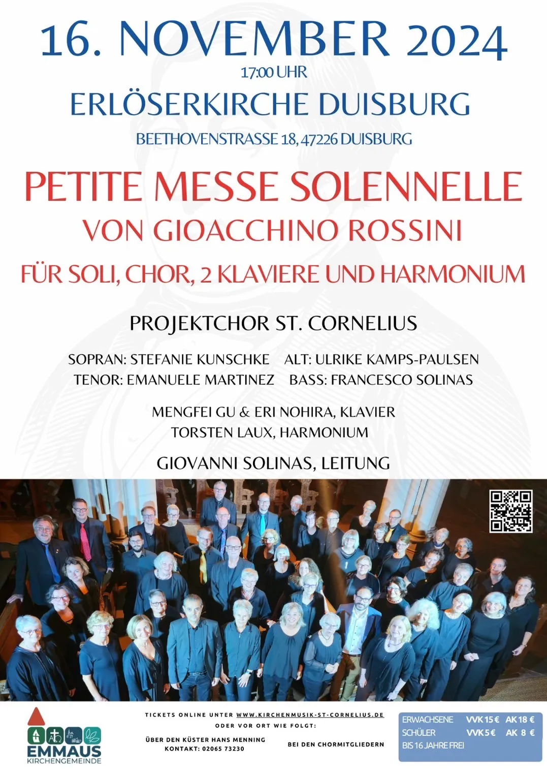 Concert flyer: »Petite Messe solennelle« von G. Rossini